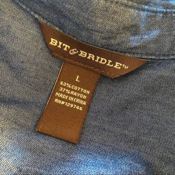 Bit n Bridle - Jean western cowgirl shirt large - Picture 3 of 8